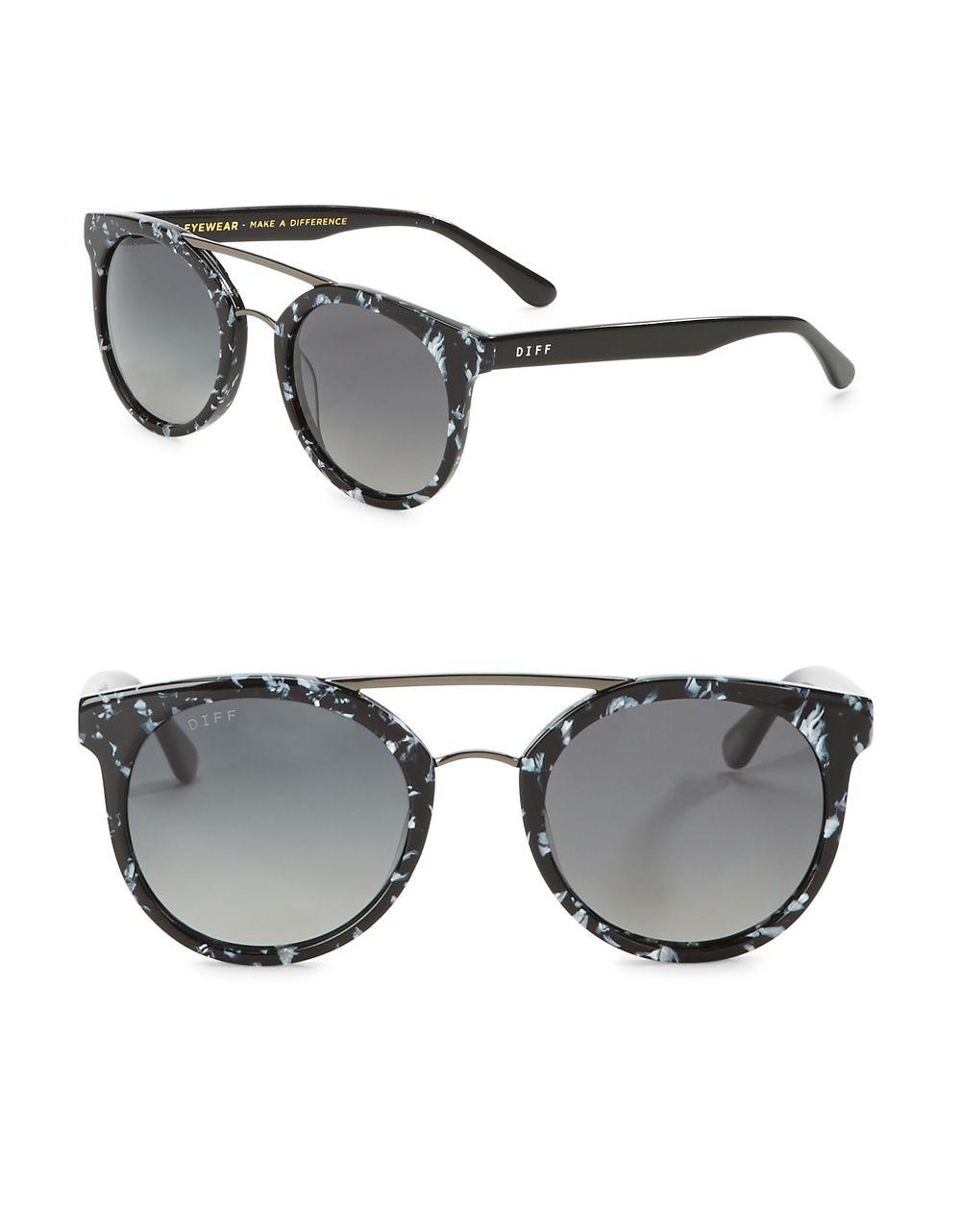 Diff eyewear Astro 51mm Polarized Round Sunglasses in Gray Lyst